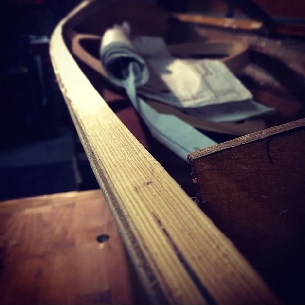 close up of wooden kayak