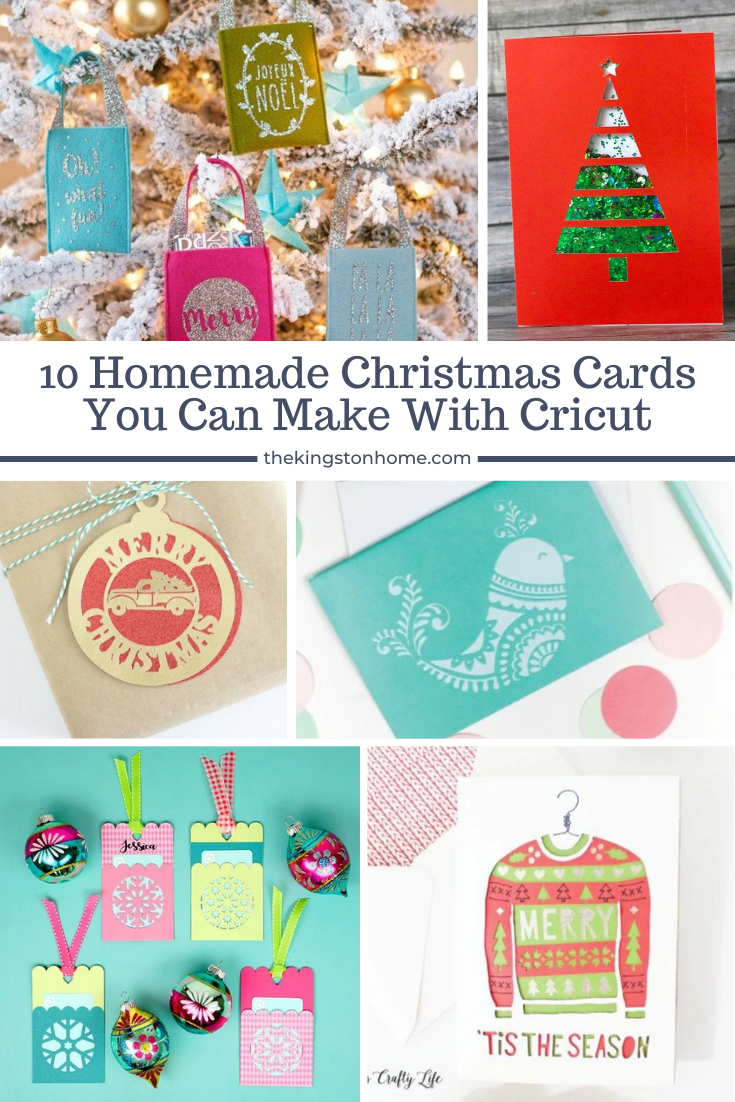 10 Homemade Christmas Cards You Can Make With Cricut - The Kingston Home: With Christmas fast approaching, we’ve got 10 last minute Homemade Christmas cards you can make with the help of your Cricut machine! via @craftykingstons