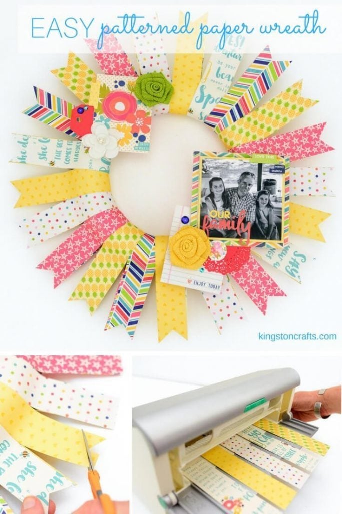 Easy Patterned Paper Wreath - Kingston Crafts