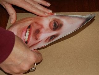 photo being adhere to cardboard 