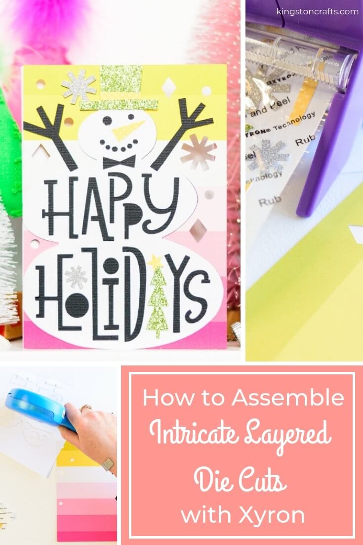 How to Assemble Intricate Layered Die Cuts with Xyron - The Kingston Home: Making cards this holiday season? Then learn how to assemble intricately layered die cuts quicker and easier, with the help of Xyron! via @craftykingstons