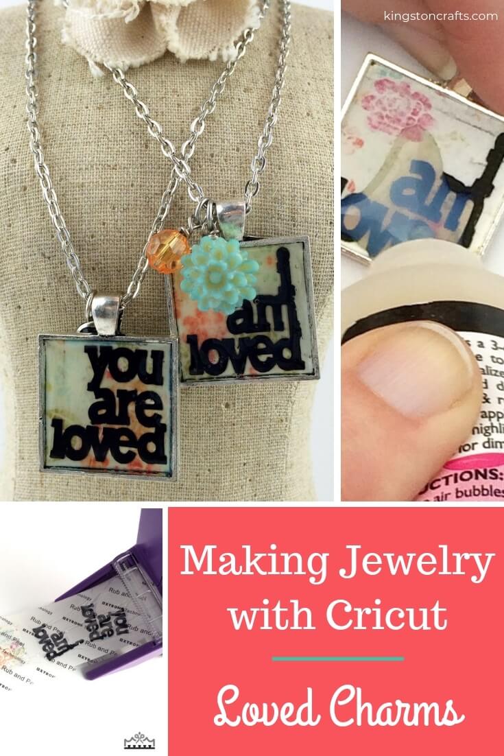 Making Jewelry with Cricut – Loved Charms - The Kingston Home: One of the things I love about creating with Cricut Design Space is that you are NEVER limited by color or size or material. Your only limit is your imagination! via @craftykingstons