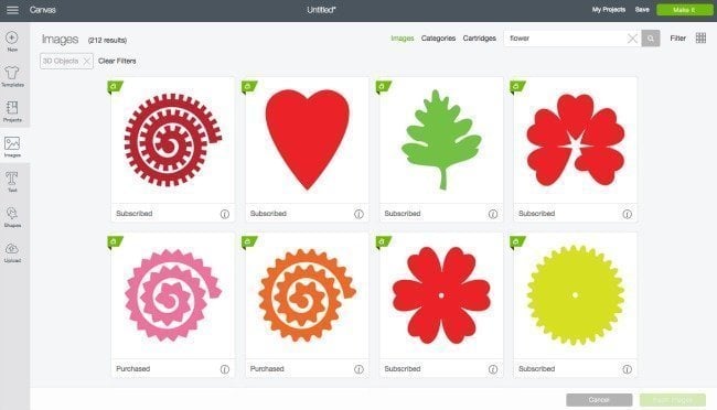 3d cut flower designs in Cricut Design Space