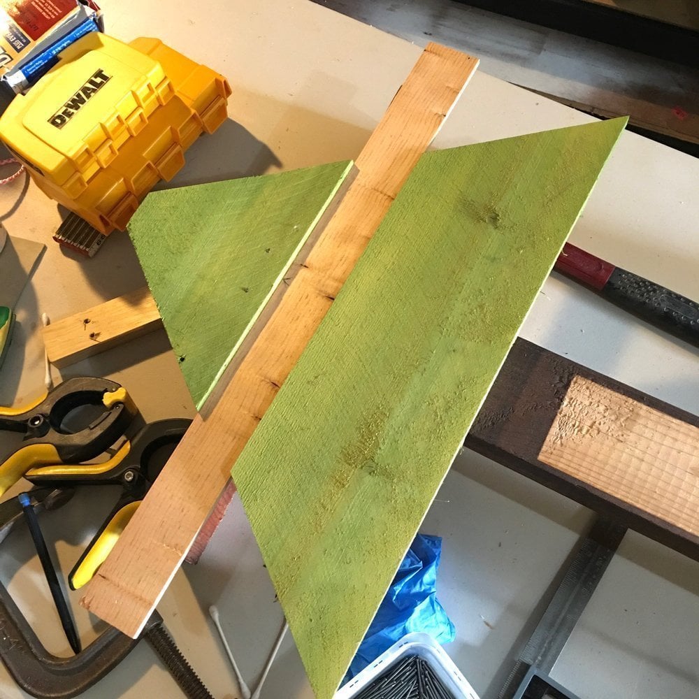 cutting pieces of wood with spacer block