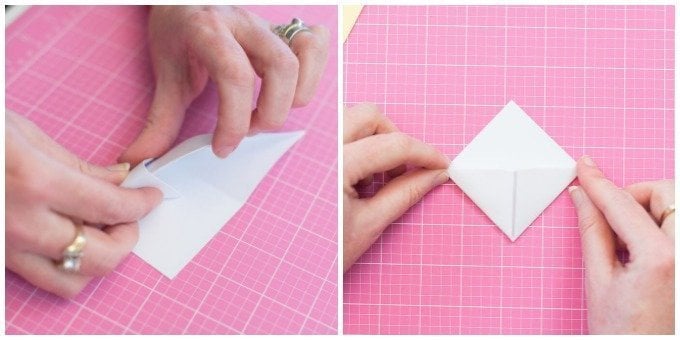 tuck in white cardstock triangle and make pocket 