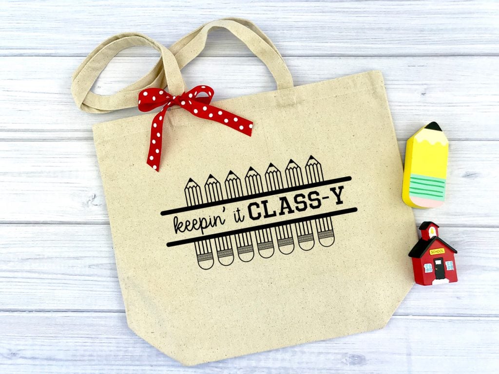 Keepin It Classy canvas tote with bow