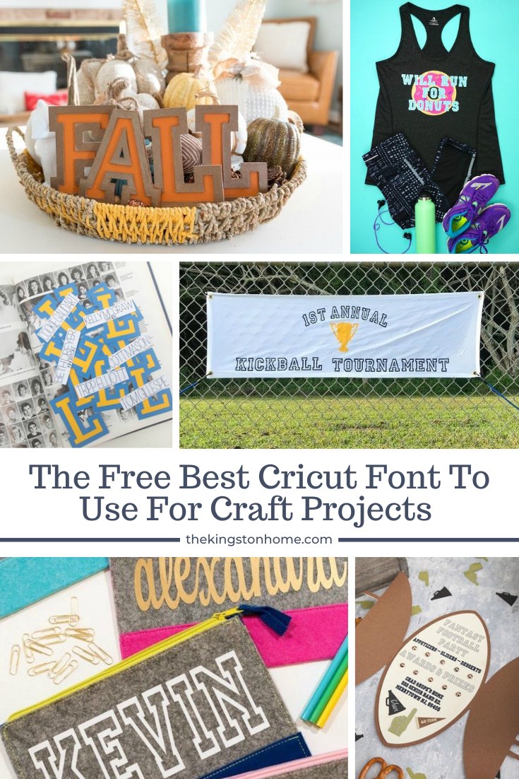 The Free Best Cricut Font To Use For Craft Projects - The Kingston Home: Learn how easy it is to take one font from Cricut Design Space and turn it into six unique projects! via @craftykingstons