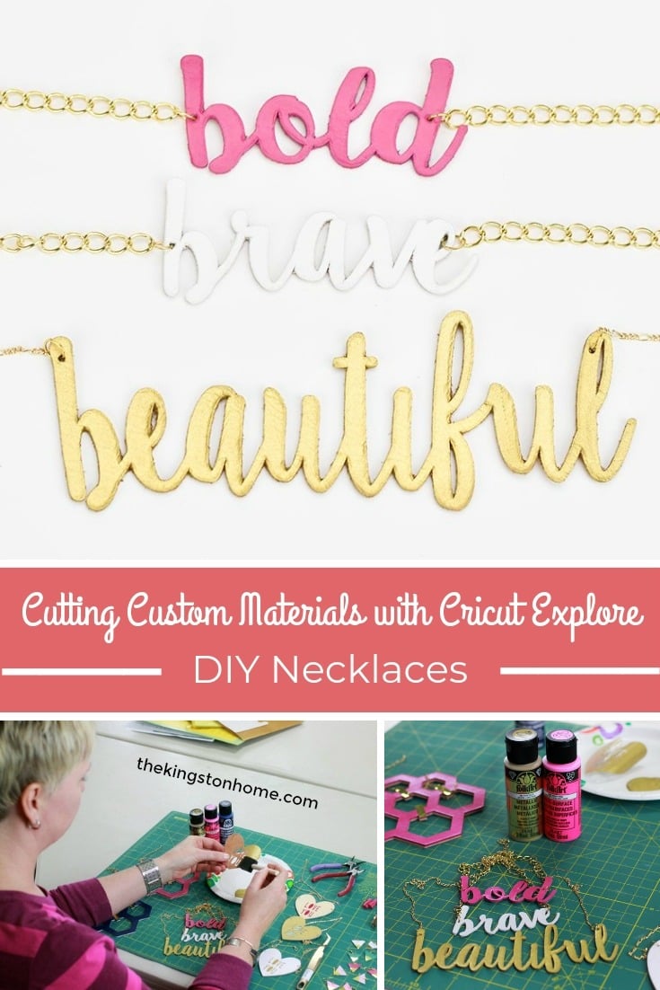 Custom Cricut Necklace Cutting Custom Materials with Cricut Explore