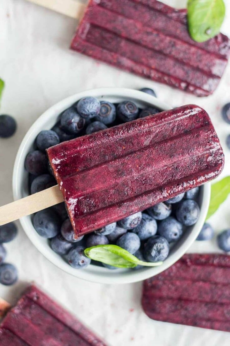 Naturally Sweet Blueberry Popsicles by What Molly Made