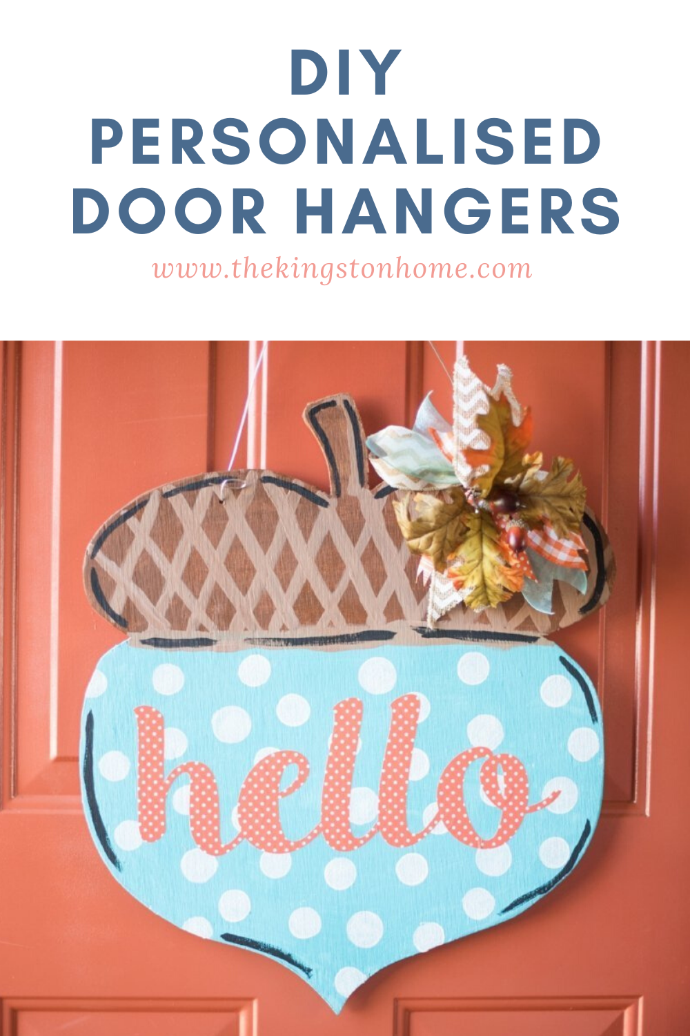 How to Design and Hang Personalized Door Hangers - The Kingston Home: In just a few minutes with your Cricut EasyPress you can personalize wood door hangers without worrying about your terrible handwriting! via @craftykingstons