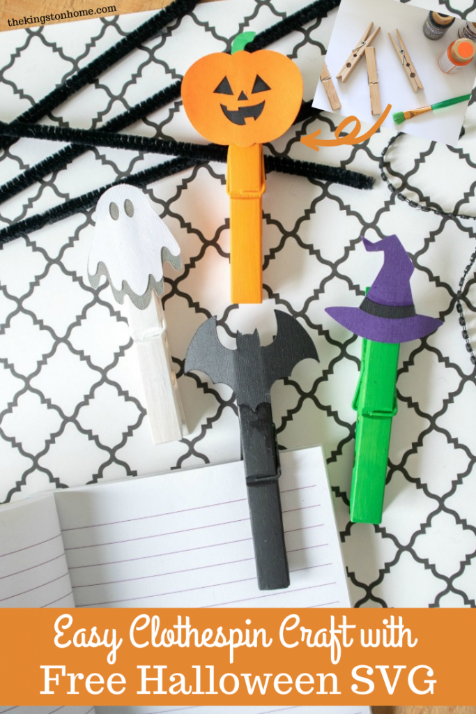 Easy Clothespin Craft with Free Halloween SVG - The Kingston Home