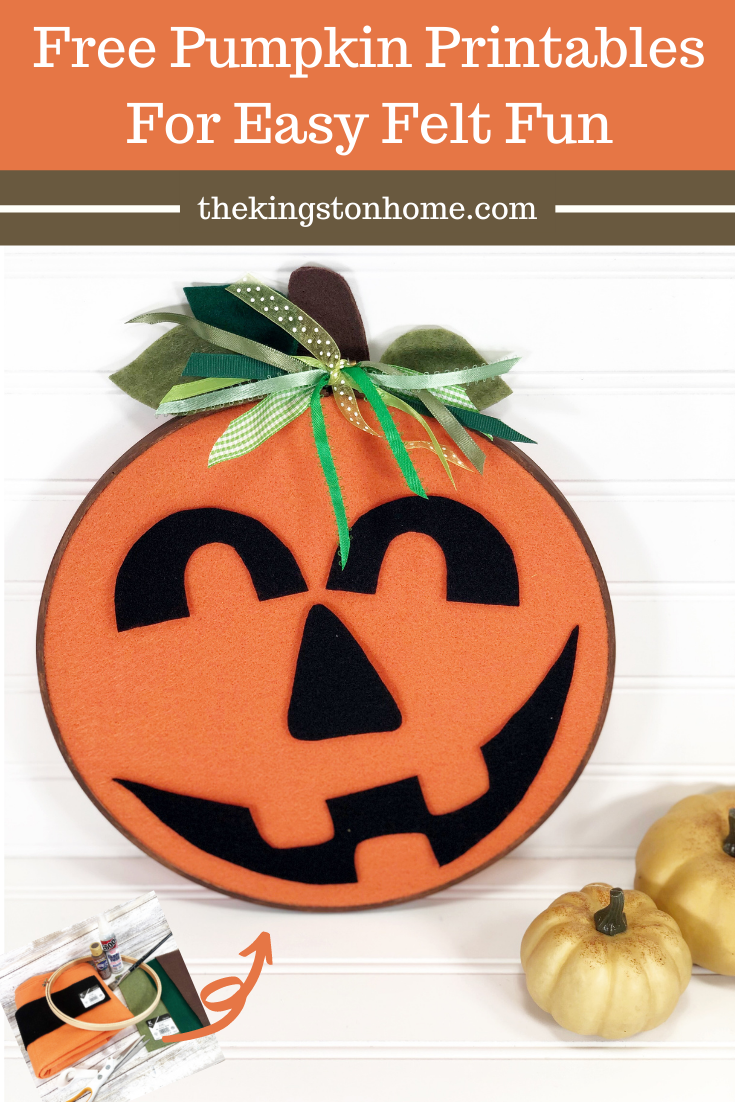 Free Pumpkin Printables For Easy Felt Fun - The Kingston Home: Grab some orange and black felt and these free pumpkin printables for an easy felt project fun for all ages! via @craftykingstons