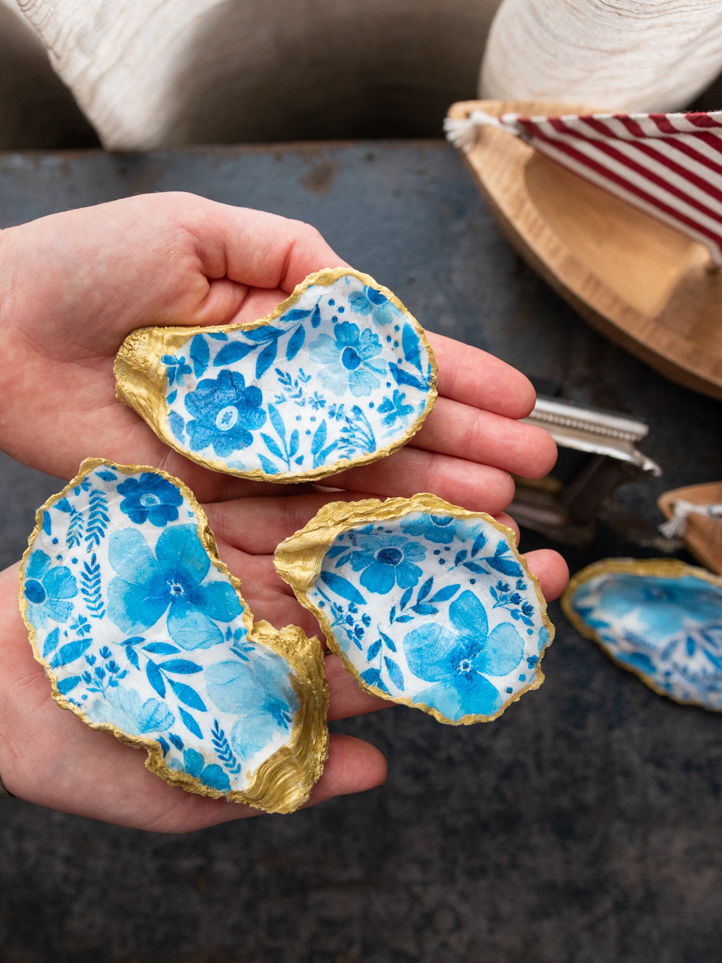 oyster shell trinket dishes 