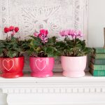 terracotta paint pots with hearts