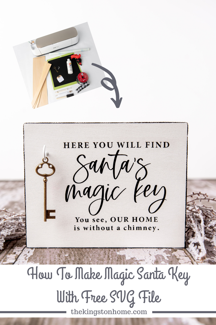 How To Make Magic Santa Key With Free SVG File - The Kingston Home: If you don't have a traditional chimney for Santa Claus to come down this holiday season then check our Magic Santa key so he can come through the front door Christmas eve! via @craftykingstons