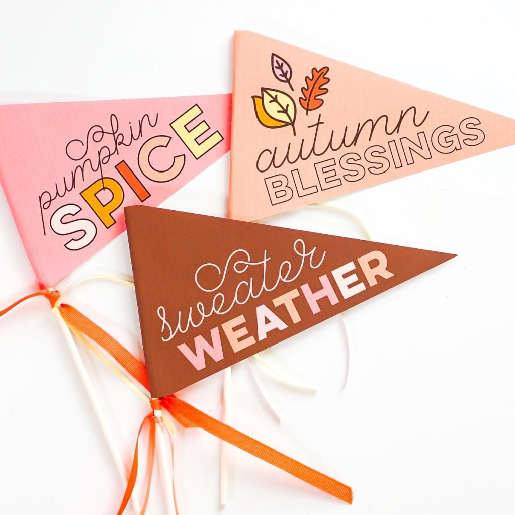 printable fall pennants by hey let's make stuff
