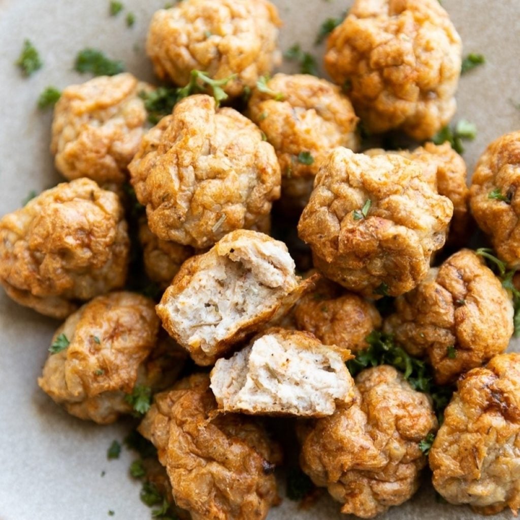 Air Fryer Chicken Meatballs Gluten Free by Fresh Water Peaches