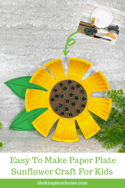 A simple paper plate from the Dollar Store transforms into the cutest paper plate sunflower craft! 