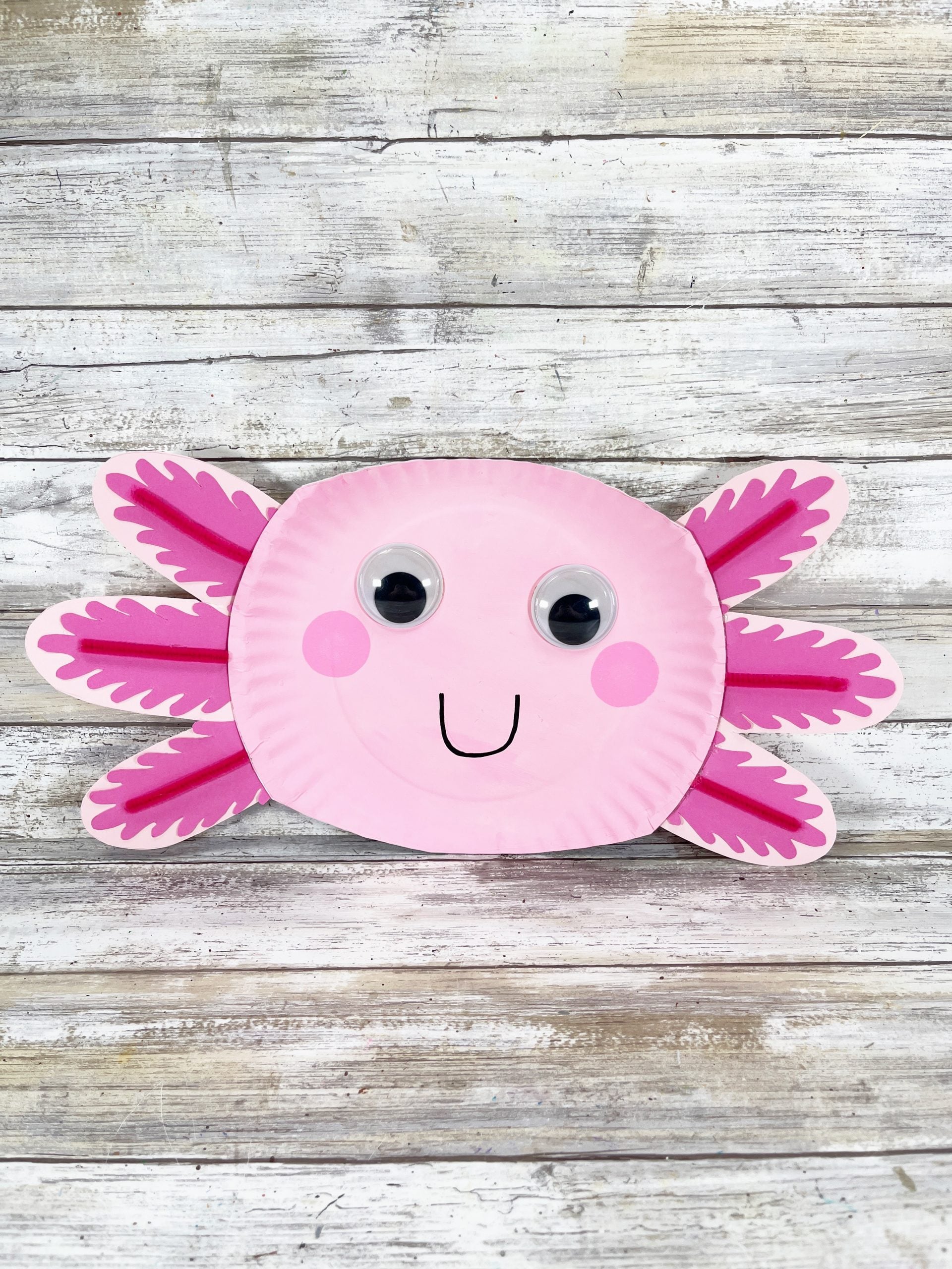 paper plate axolotl craft for kids