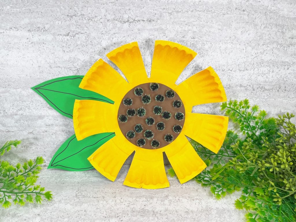 paper plate sunflower craft for kids