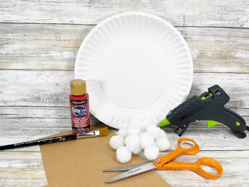 supplies needed to make paper plate mushroom